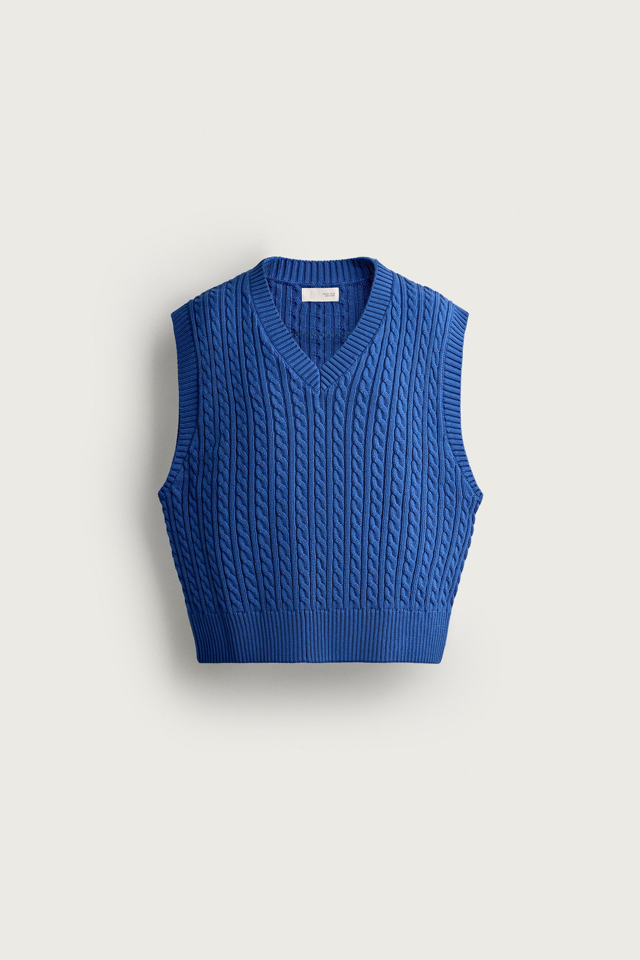 GILET EN MAILLE À TRESSES